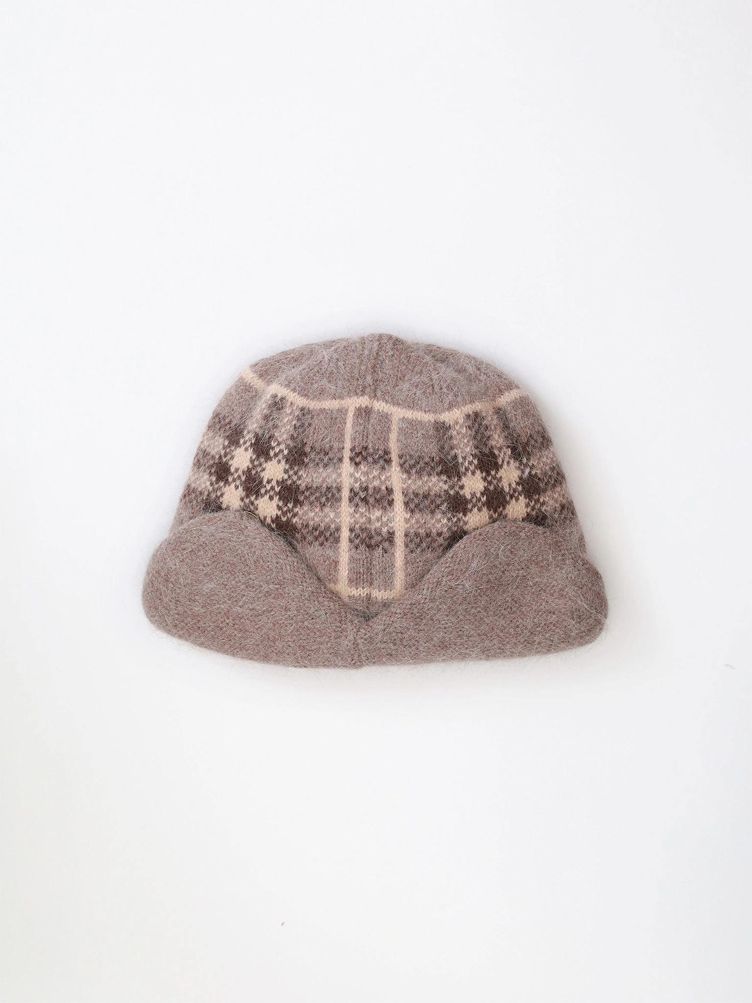 Шапка-ушанка из ангоры и нейлона с отворотом в ассортименте